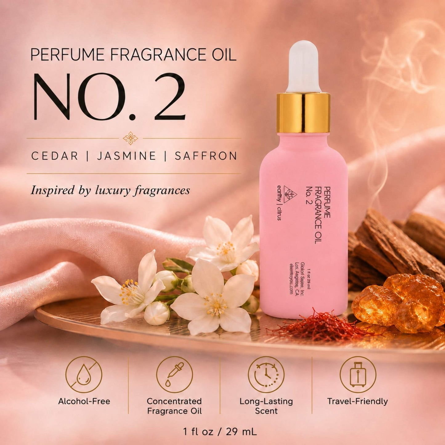 Perfume Fragrance Oil No. 2 - Inspired by Baccarat Rouge 540
