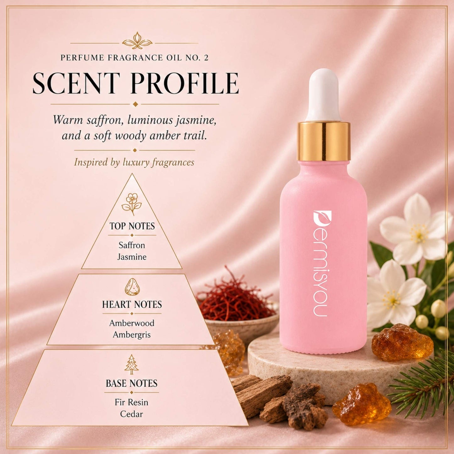 Perfume Fragrance Oil No. 2 - Inspired by Baccarat Rouge 540