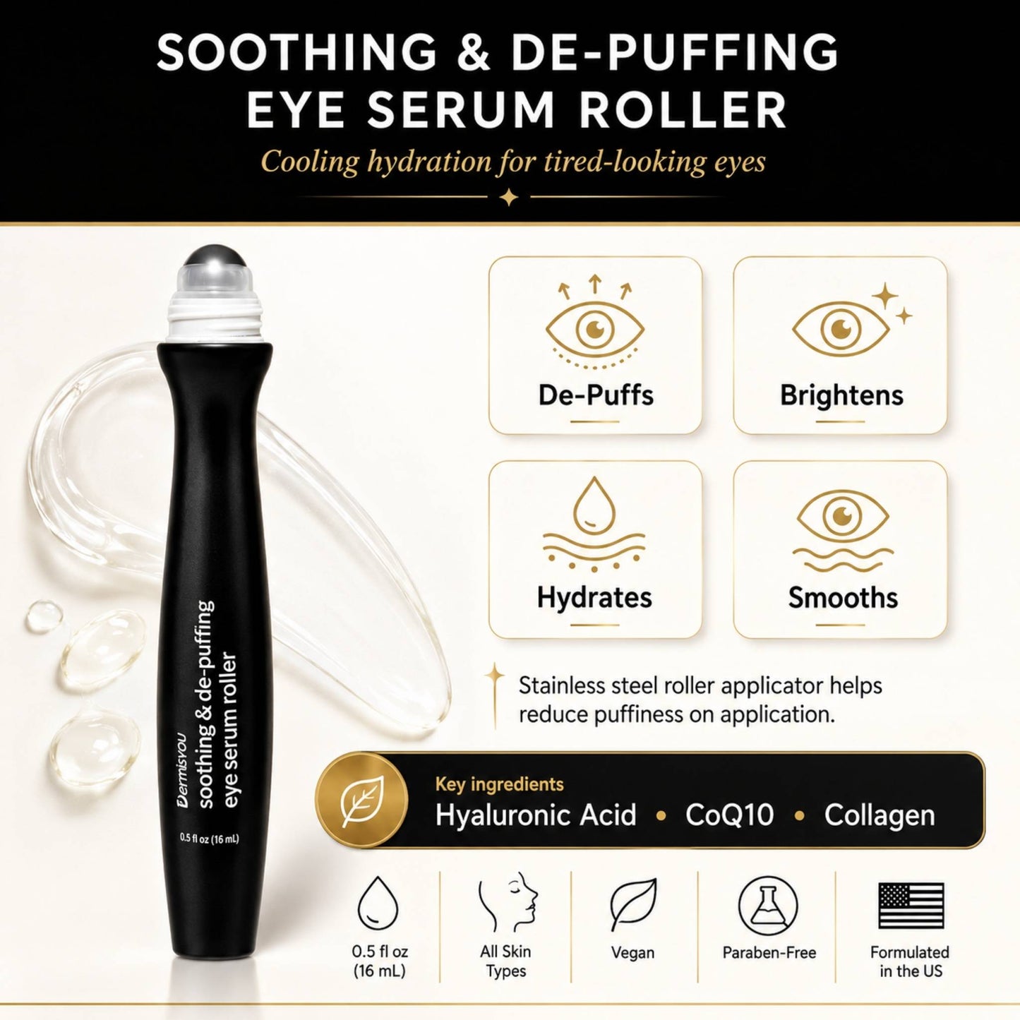 Anti-Wrinkle & De-Puffing Eye Serum Roller