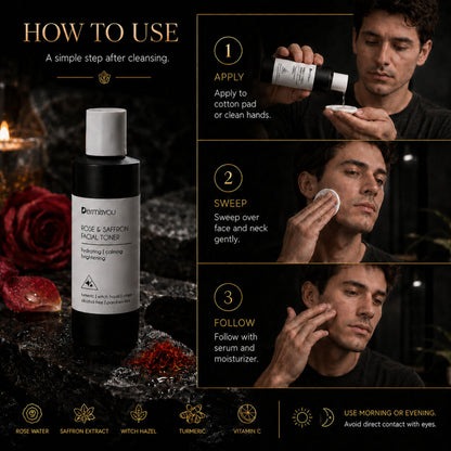 Cleansing & Hydrating Facial Toner with Saffron & Rose Water